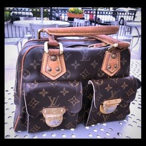 Brown monogram vintage Louis Vuitton PM Satchel